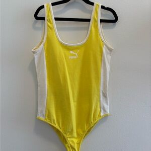 Puma Vibrant Yellow and White Bodysuit